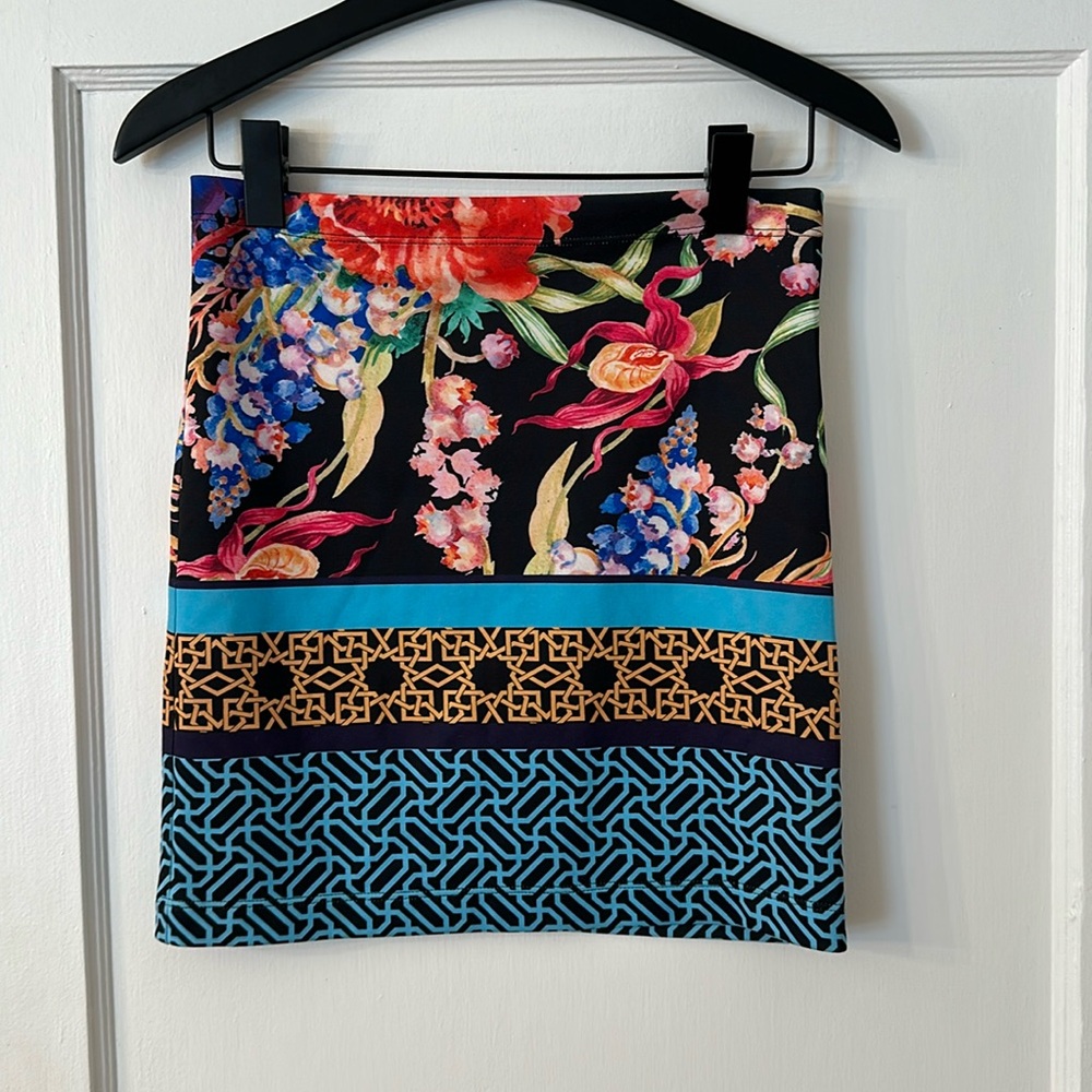 Dream Daily Floral Geometric Skirt